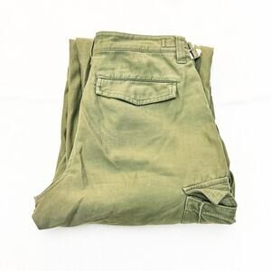 TNA Green Cargo Utility Straight Leg Denim Jeans RVST 03-06-35345-R-SP23 Size 2